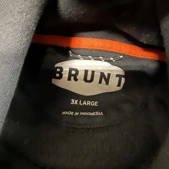 BRUNT The Shevlin Hoodie Black 3X Large Snap Neck Cotton Polyester Blend - Picture 7 of 9